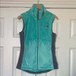 The North Face Women's Aqua and Gray Osito Fleece Vest